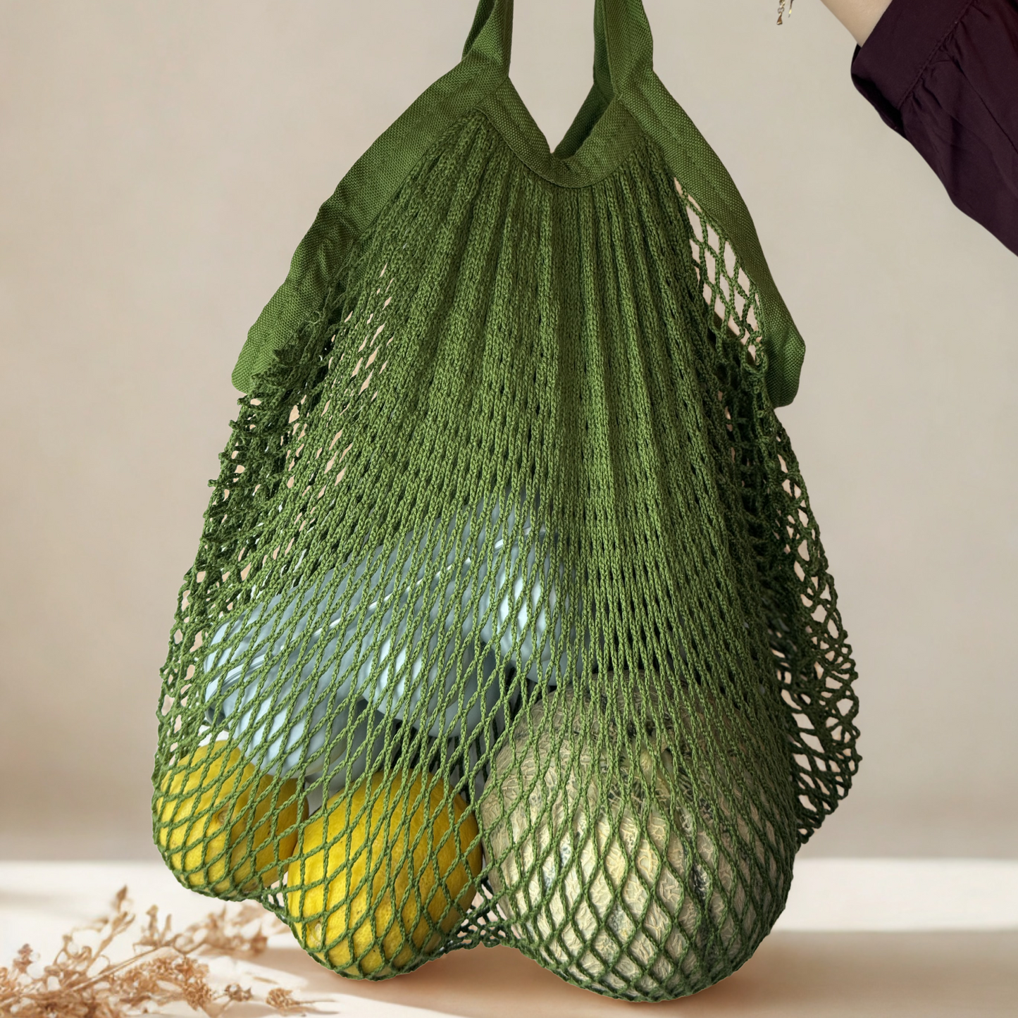 Sac Filet Coton Bio Vert Cactus